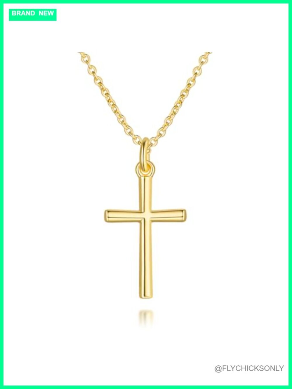 14K Gold Plated Cross Necklace for Women Minimalist 50cm